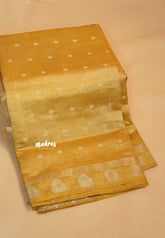 Golden beige - Raaga - Lightweight Semi tussar saree with buttas and small border